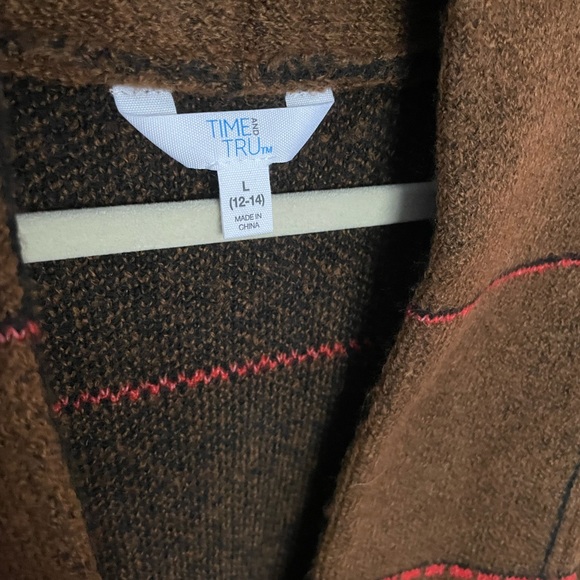 Time and Tru open front belted wrap sweater - Picture 2 of 2